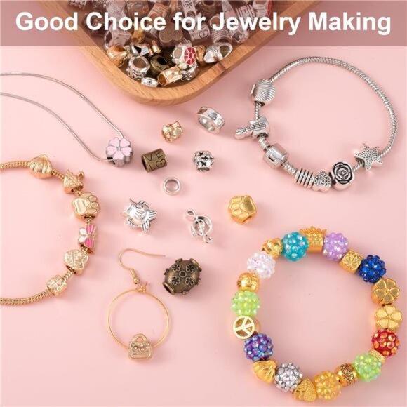 100 Gram Large Hole Beads for Jewelry Making, Craft Beads with Holes, - Picture 4 of 7